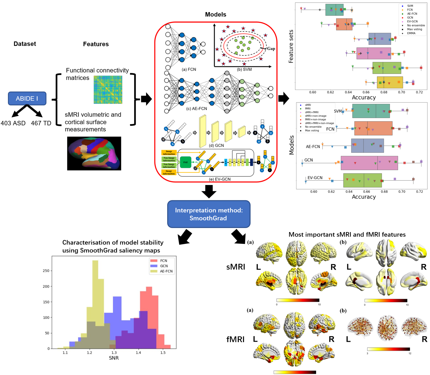 Autism prediction on the ABIDE dataset